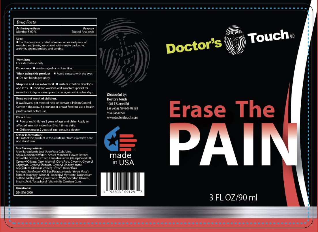 Doctor's Touch Erase The Pain Relief Roll On - Fast Acting Topical Pain Relief Roll On for Nerves, Joints, All Muscle Soreness and Discomfort - Roll on Muscle Pain Relief Doctor's Touch Au supplements