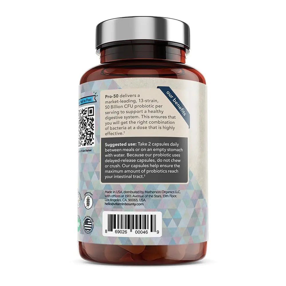 Vitamin Bounty Pro-50 Probiotics - 13 Probiotic Strains, Gut Health, Digestive Health Vitamin Bounty Au supplements