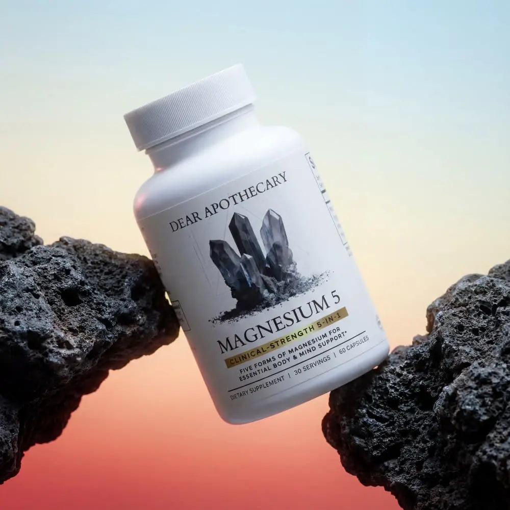 Magnesium Complex Supplement - 5 Forms Citrate Glycinate Malate Oxide Aquamin - Multi Magnesium Blend - High Absorption Chelated - Essential Mineral - Non-GMO Gluten-Free - 60 Capsules Dear Apothecary Au supplements
