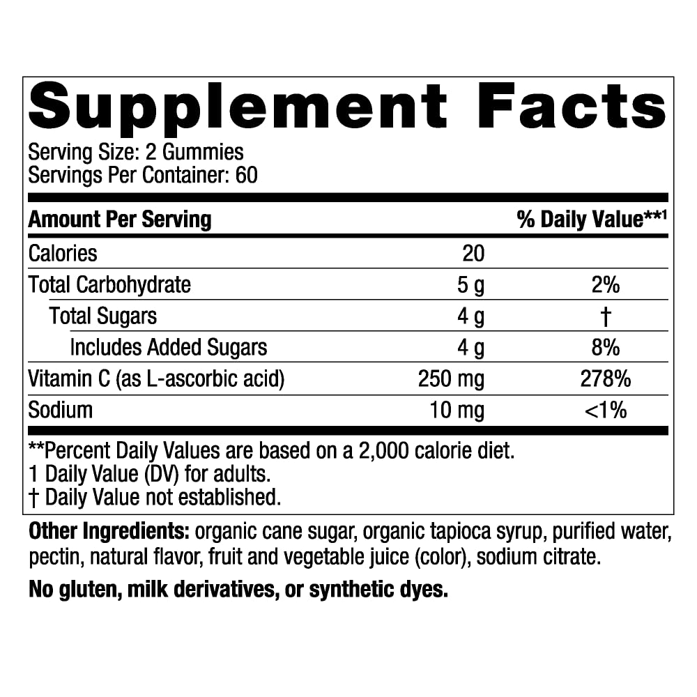 Nordic Naturals Vitamin C Gummies, Tart Tangerine - 120 Gummies - 250 mg Vitamin C - Immune Support, Antioxidant Protection, Child Growth & Development - Non-GMO, Vegan - 60 Servings (Pack of 2) Nordic Naturals Au supplements