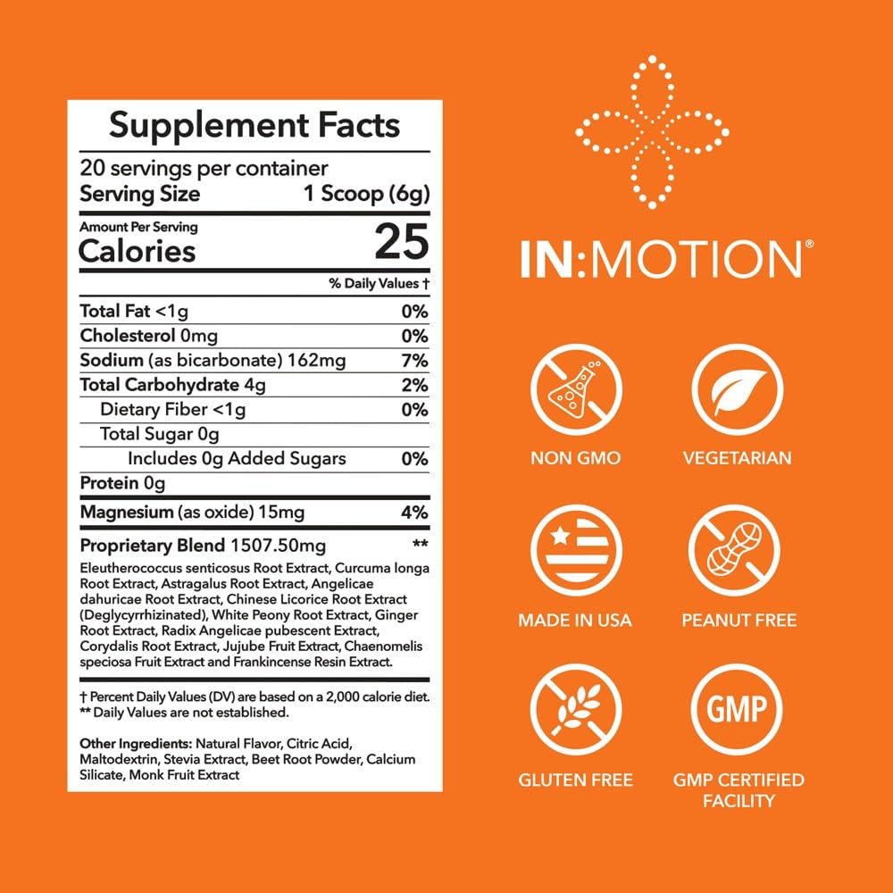 in:TotalWellness - in:Motion Natural Herbal Formula, 20 Serving Pouch, Corydalis, Tumeric, Ginger + 9 More ADAPTOGEN Herbs, Citrus Berry Flavor, 1 Count INTotalWellness Au supplements