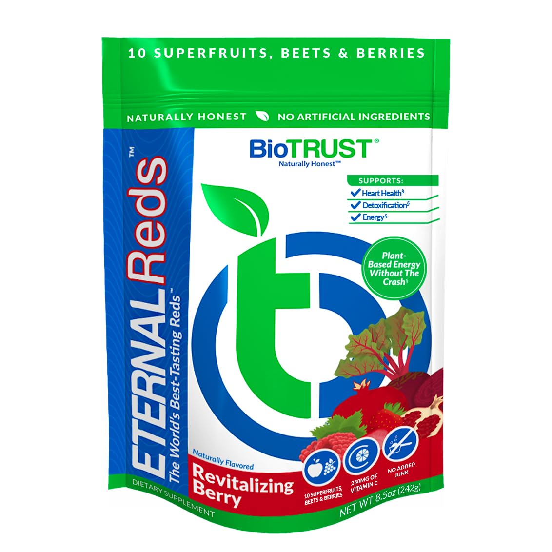 BioTrust Eternal Reds, Red Superfoods Powder, Support for Heart Health and Circulation, Energy, Stamina, No Added Sugar or Caffeine, Naturally Flavored and Sweetened, Berry Flavor (30 Servings) BioTrust Au supplements