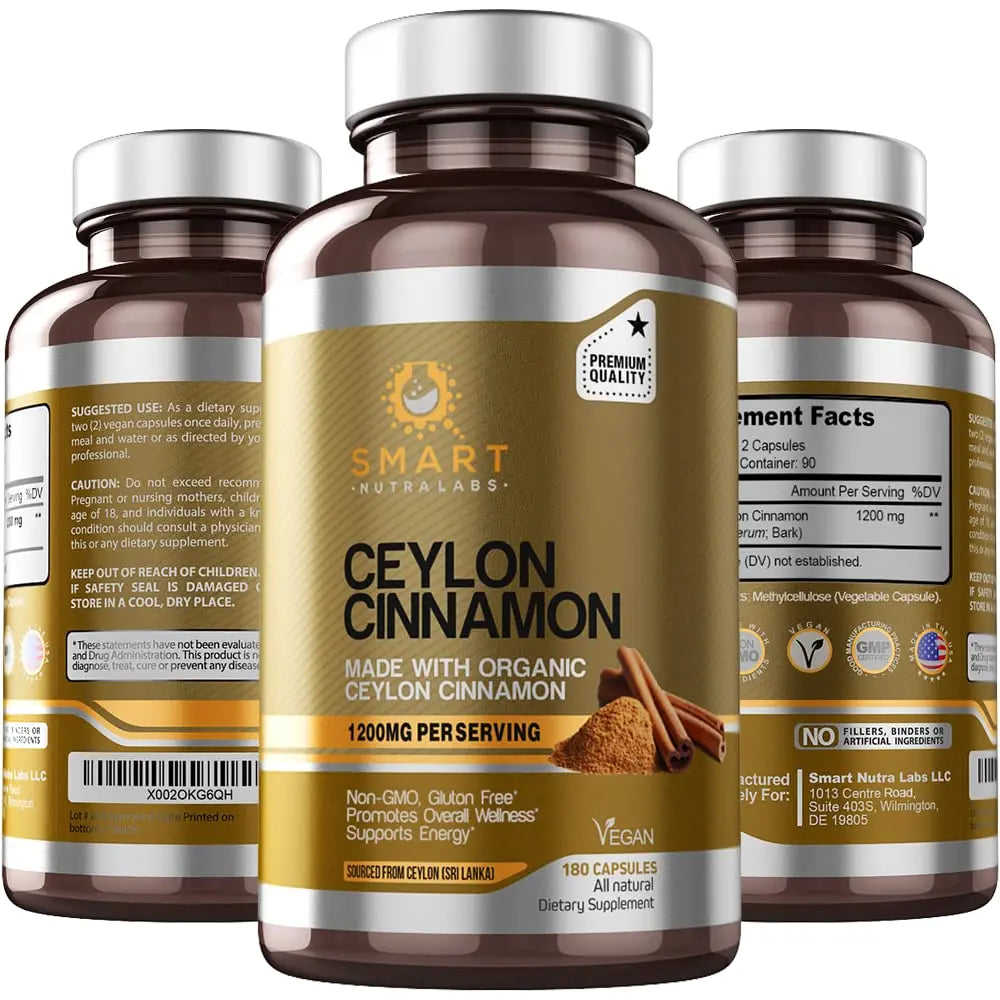 SMART NUTRA LABS Organic Ceylon Cinnamon Supplement 1200mg per SMART NUTRA LABS Au supplements