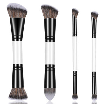 KFHENSOM 4PCS Foundation Contour Conceal Brush Set Dual-Ended Makeup Brushes Set Professional Powder Blush Concealer Eyeshadow Kabuki Foundation Brush Kit for Liquid Loose Powder Cream KFHENSOMR Au supplements