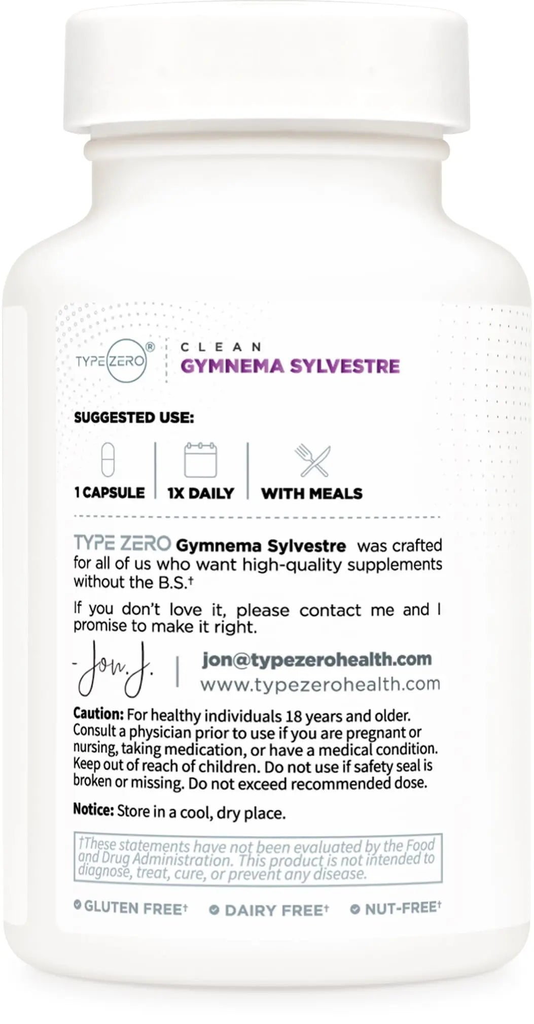 Type Zero Clean Gymnema Sylvestre 3,500mg Equivalent from 175mg of 20:1 Extract Per Serving, 120 Capsules for 120 Servings Per Bottle, Non-GMO. Gluten Free Type Zero Au supplements