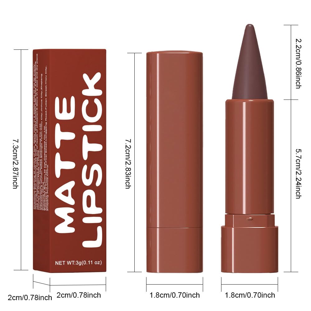 BINGBRUSH 2-in-1 Gradient Dark Brown Lip Liner & Lipstick Combo,Matte Longwear Waterproof Lip Pencil with Cone Tip,Smudge Proof Crayon for Flawless Ombre Contour,Women's Long Lasting Makeup Set BINGBRUSH Au supplements