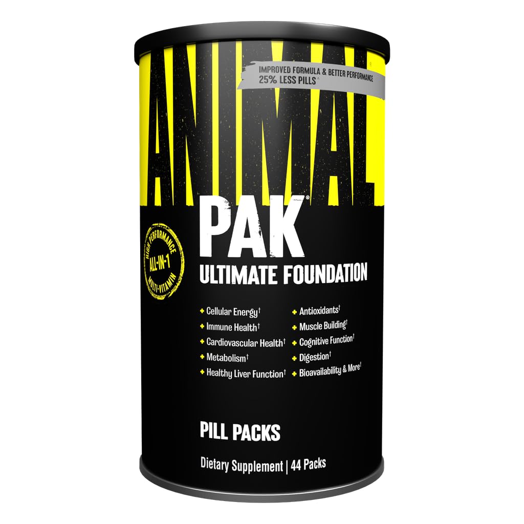Animal Pak - Convenient Multivitamin for Men & Women Daily All-in-One Vitamin & Supplement Pack - Zinc, Vitamins C, B, D, Amino Acids, and Immune Support - Sports Nutrition Performance - 44 Count Animal Au supplements
