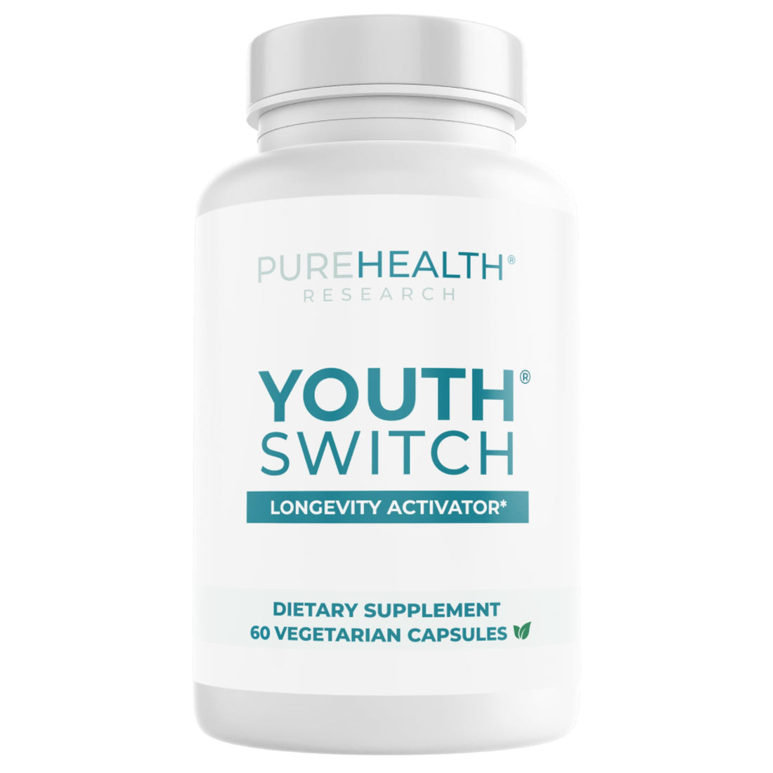 PUREHEALTH RESEARCH Youth Switch - Anti Aging Supplement for Women & Men - Longevity Mix for Healthy Aging - with Ashwagandha, Cat's Claw Extract, Astragalus Root, L-Lysine HCL & More - 60 Capsules PUREHEALTH RESEARCH Au supplements