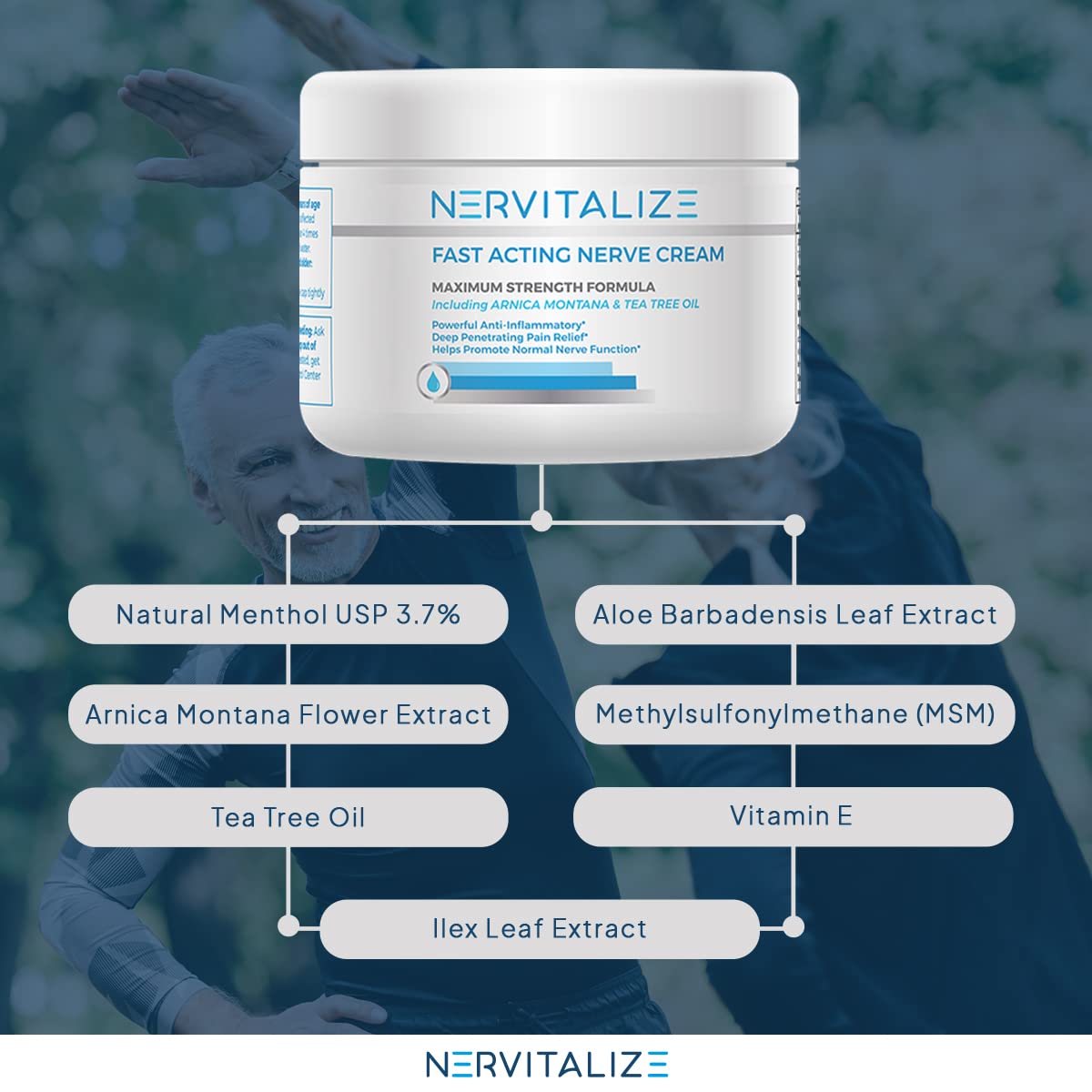 Nervitalize Fast Acting Nerve Pain Relief Cream Maximum Strength Formula - 3 fl oz - Helps Provide Neuro Pain Relief and Deep Nerve Nourishment to Support Normal Nerve Function - Made in The USA Nervitalize Au supplements