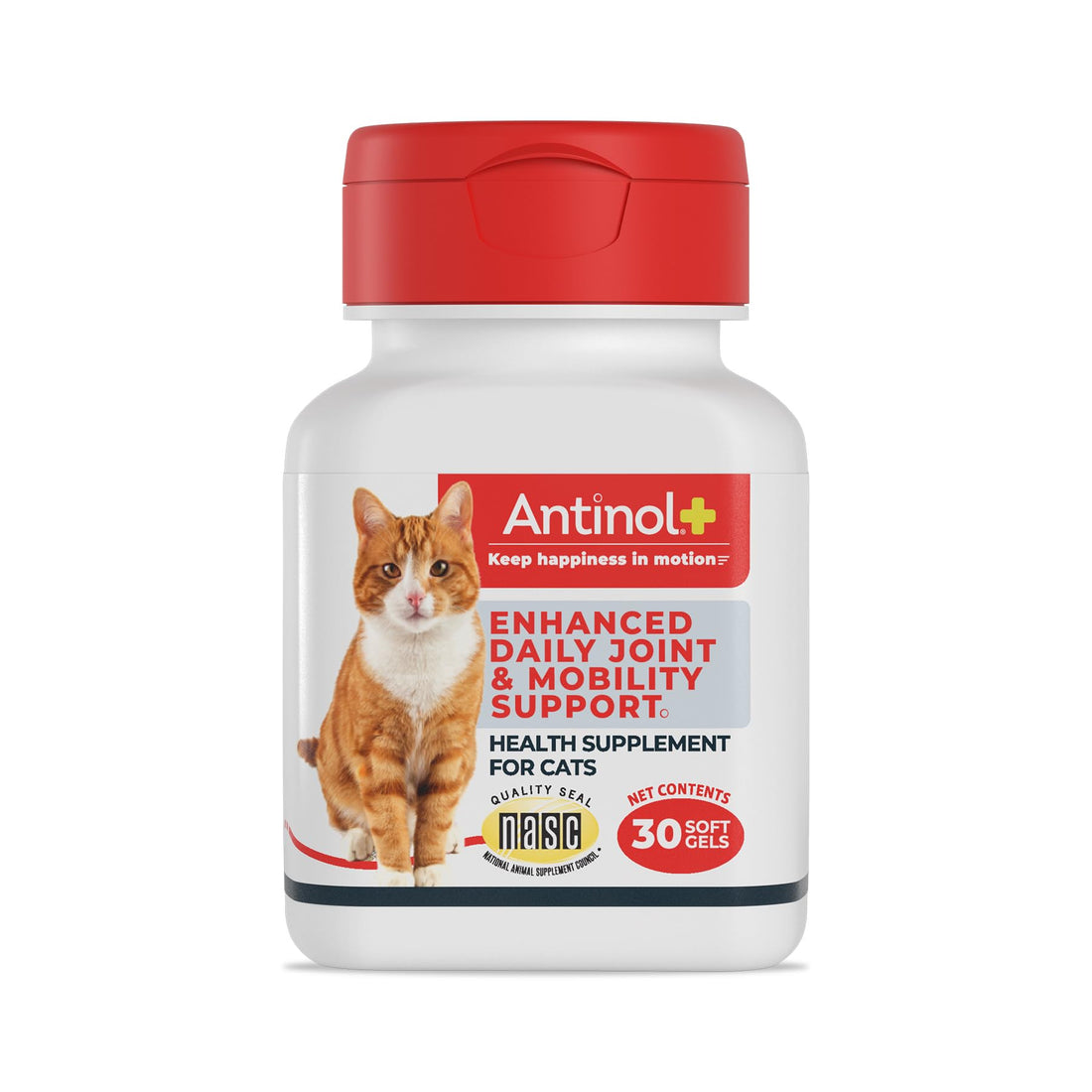 Antinol Plus, Mobility, Hip, and Joint Supplement for Cats, Green-Lipped Mussels and Krill Oil - Cat Joint Supplement, 30 Soft Gels Antinol Au supplements