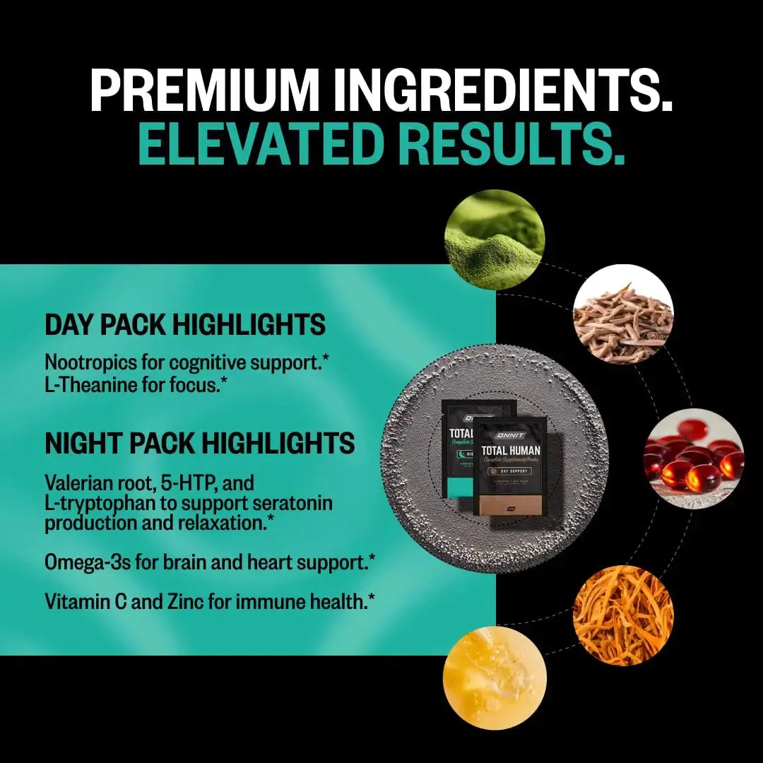 ONNIT Total Human Adult Multivitamin Dietary Supplement Comprehensive Capsule Packs with Day and Night Support ONNIT Au supplements