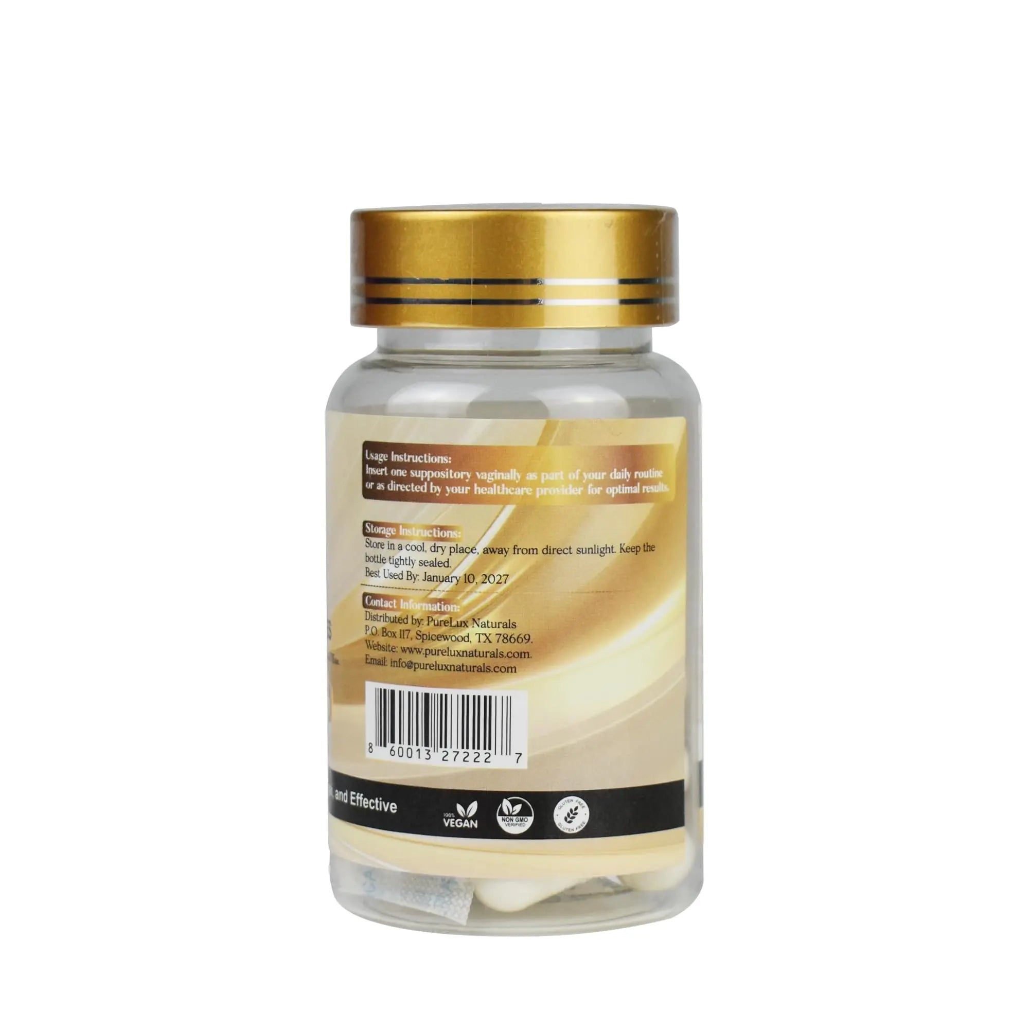 PureLux Boric Acid Feminine Wellness Support 800mg Size 000 30 Count Fragrance-Free Personal Care Formula PureLux Naturals Au supplements
