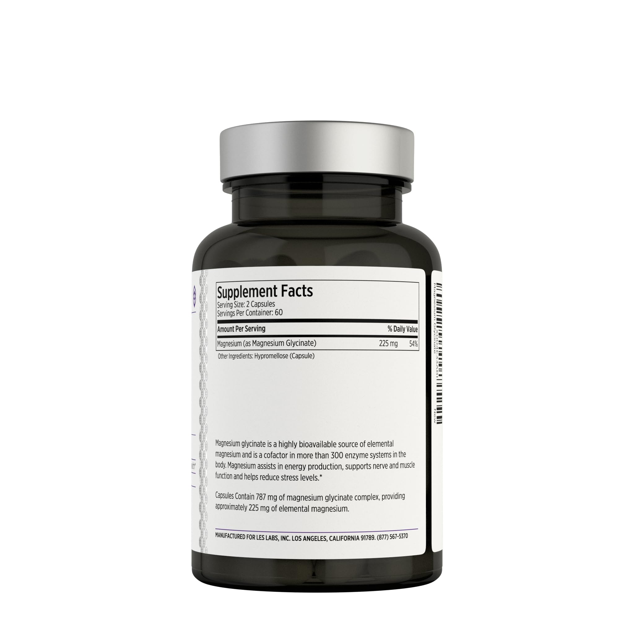 LES Labs Magnesium Glycinate – Supports Restful Sleep, Heart Health, Stress Relief, Metabolism, Nerve & Muscle Function, Gentle on The Digestive System – Non-GMO Supplement – 120 Capsules LES Labs Au supplements