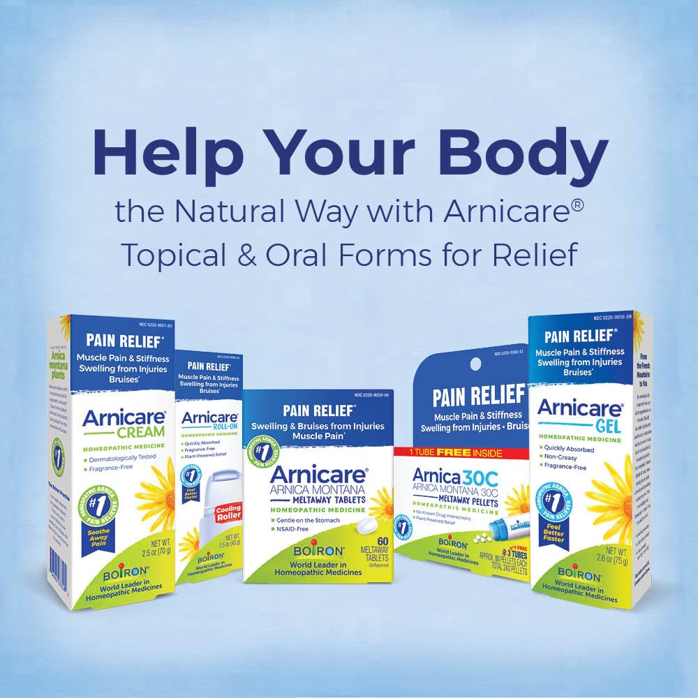 Boiron Arnicare Gel 4.2 oz (Twin Pack) for Joint Pain Relief, Muscle Pain, Muscle Soreness, and Swelling from Bruises or Injury - Non-Greasy and Fragrance-Free Arnica Boiron Au supplements