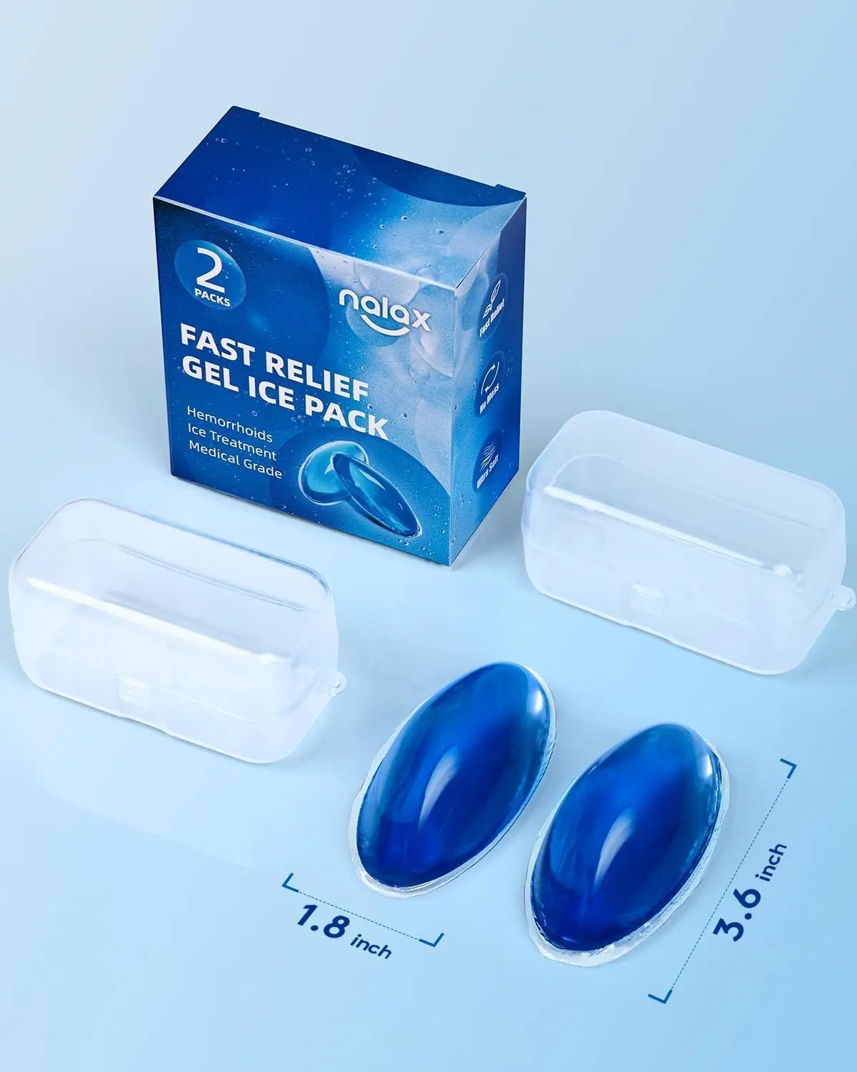 nalax Hemorrhoid Ice Pack 2 Pack – Ultra-Soft Reusable Cooling Gel Pads for Fast Relief, FSA-HSA Eligible Cold Therapy for Hemorrhoid Sufferers & Postpartum Moms, Includes 2 Storage Cases nalax Au supplements