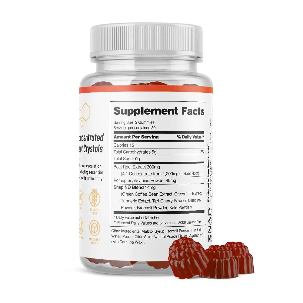 Snap Supplements Nitric Oxide Beet Root Gummies - Support Healthy Blood Circulation Snap Supplements Au supplements