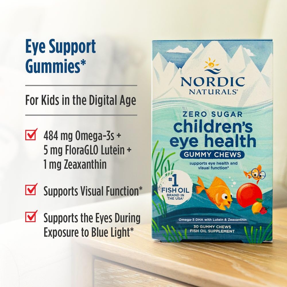 Nordic Naturals Children’s Eye Health Gummies, Strawberry Lemonade - 30 Gummies for Kids - 484 mg Total Omega-3s DHA, Lutein & Zeaxanthin - Brain Health, Antioxidant Support, Non-GMO - 30 Servings Nordic Naturals Au supplements