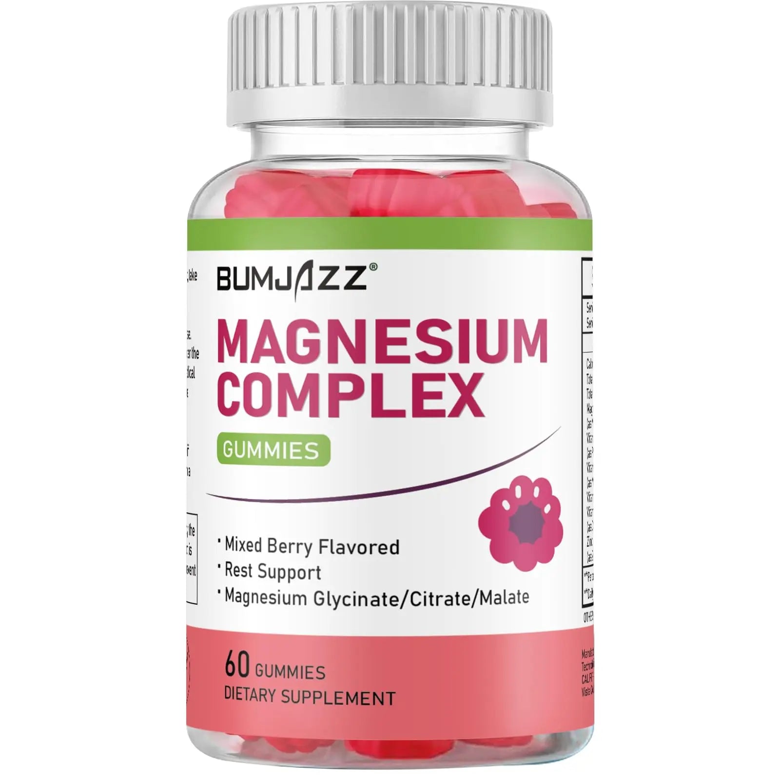 Magnesium Complex Gummies 800mg - 60 Counts Magnesium Glycinate&Citrate&Malate Gummy for Rest Muscle Function Bumjazz Au supplements