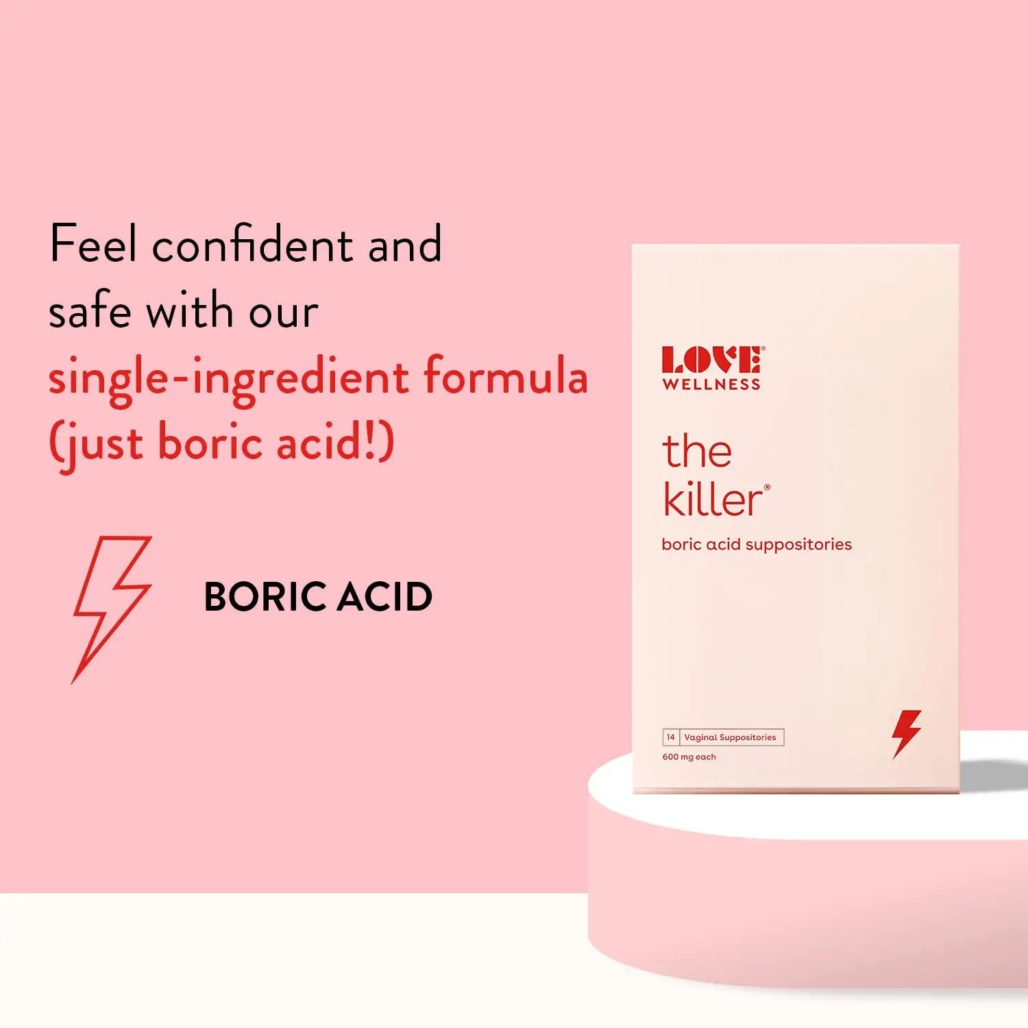 Love Wellness Boric Acid Suppositories for Women, The Killer | Vaginal Supp Love Wellness Au supplements