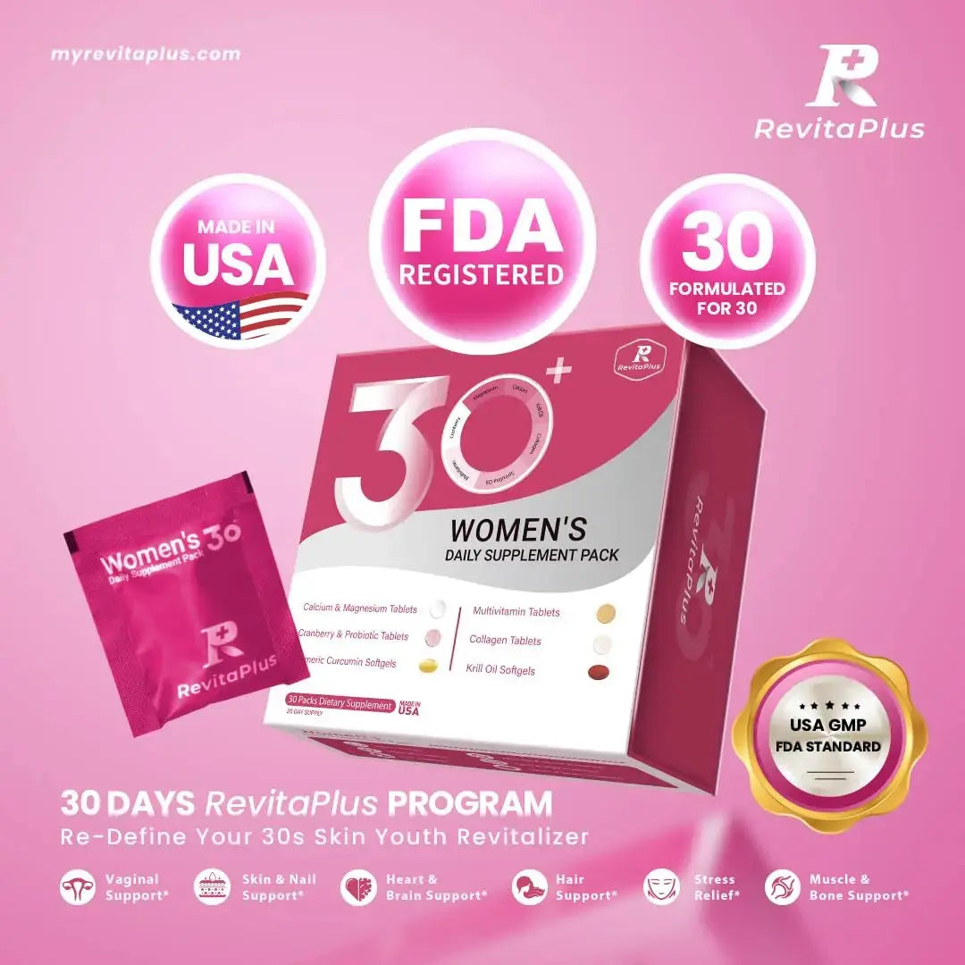 RevitaPlus Multivitamin for Women with Vitamin A,B,C,D3,E,K2,Biotin, Collagen,Krill Oil,Cranberries Supports Energy,Wellness,Beauty and Immune RevitaPlus Au supplements