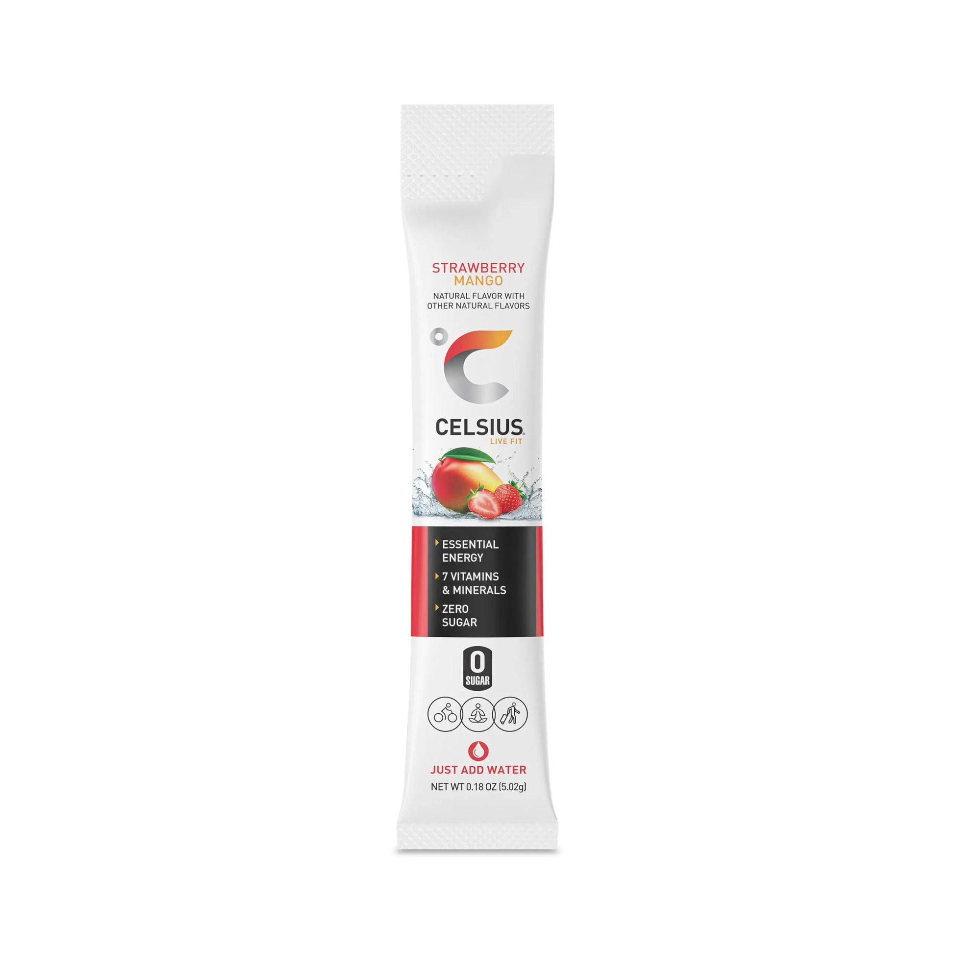 CELSIUS On-the-Go Powder Sticks Strawberry Mango, Essential Energy 14 Sticks per Pack CELSIUS Au supplements