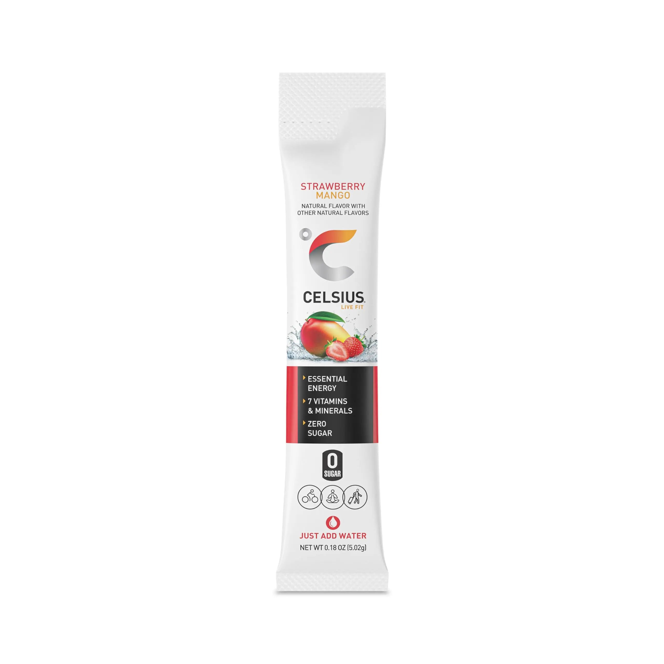 CELSIUS On-the-Go Powder Sticks Strawberry Mango, Essential Energy 14 Sticks per Pack CELSIUS Au supplements