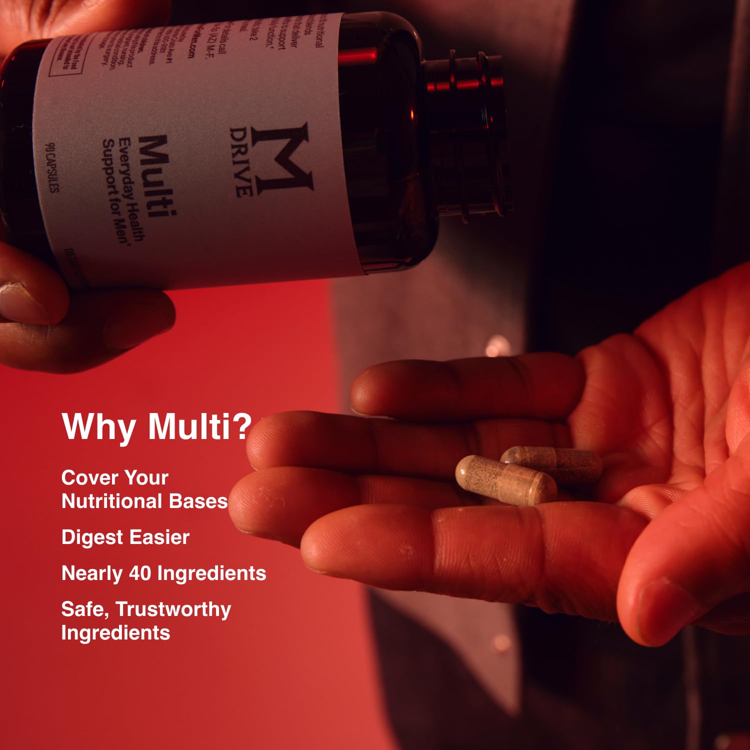 Mdrive Multivitamin for Men, Daily Multivitamin - Immune Health Support from Zinc, Selenium, Manganese & Vitamin D, Enzymes for Digestive Support, CoQ10 for Energy and Vitamin K2, 90 Capsules Mdrive Au supplements