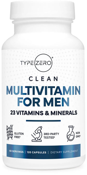 Type Zero Multivitamin Capsules for Men (120 Capsules) (1200 mg) - Gluten-Free, 60 Servings Type Zero Au supplements