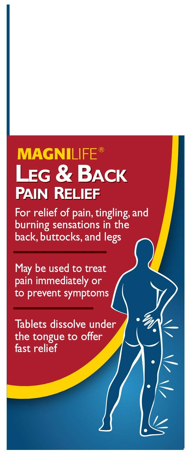 MagniLife Leg & Back Pain Relief Tablets,125 Ct, Fast-Acting Pain Relief Naturally Soothes Burning, Tingling & Stabbing Aches, Symptomatic or Preventative, Non-Habit Forming Quick-Dissolve Tablets MagniLife Au supplements