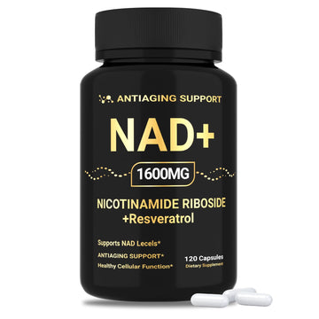 NAD Supplement 1600mg, NAD+ with Resveratrol & Nicotinamide Riboside, Anti-Aging Support, Cellular Energy & Mental Clarity Support, Vegan Non-GMO, 120 Capsules ANTIAGING SUPPORT Au supplements