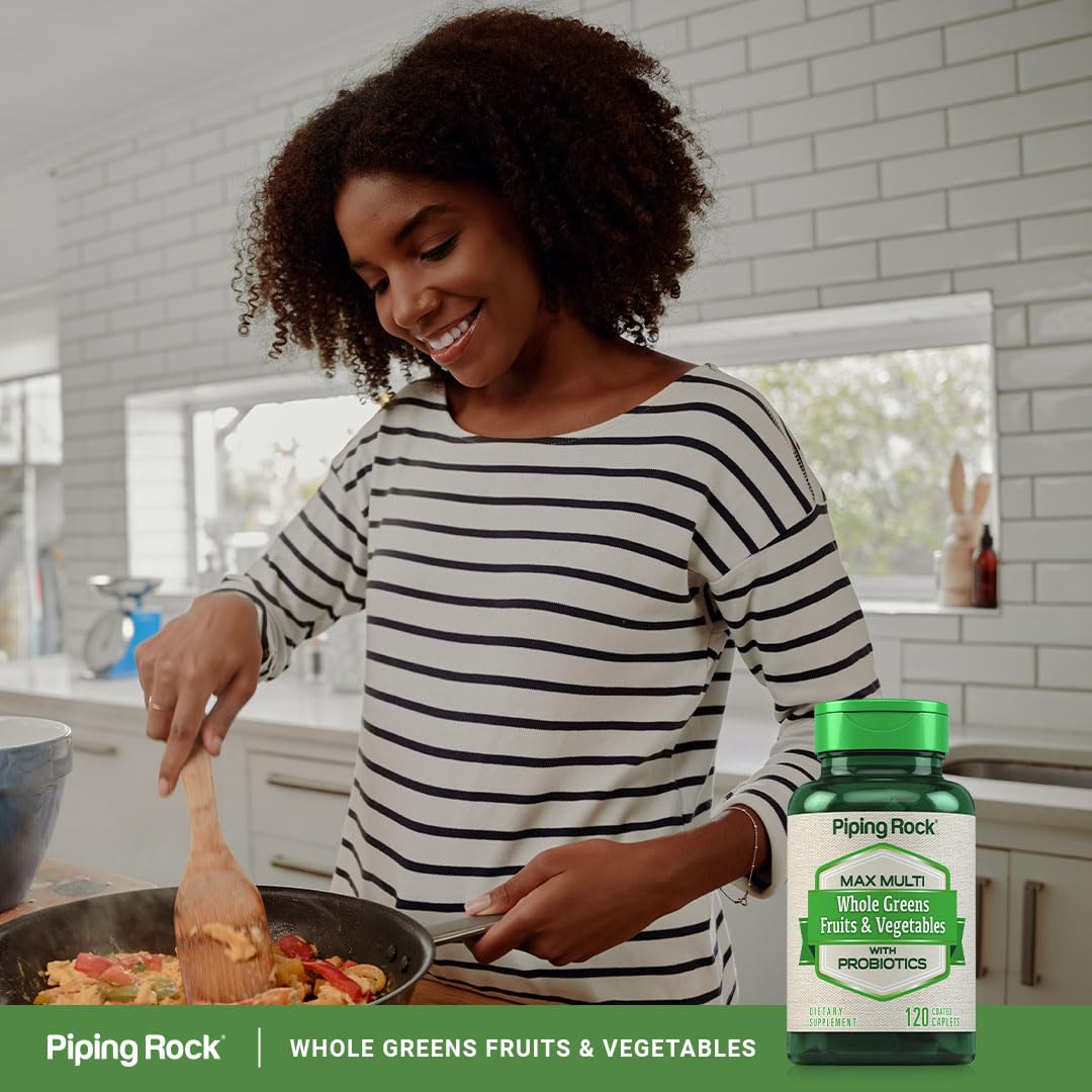 Piping Rock Fruits and Veggies Supplement | 120 Caplets | Fruit and Vegetable Blend with Probiotics | Max Multi Vitamin | Non-GMO, Gluten Free Piping Rock Au supplements