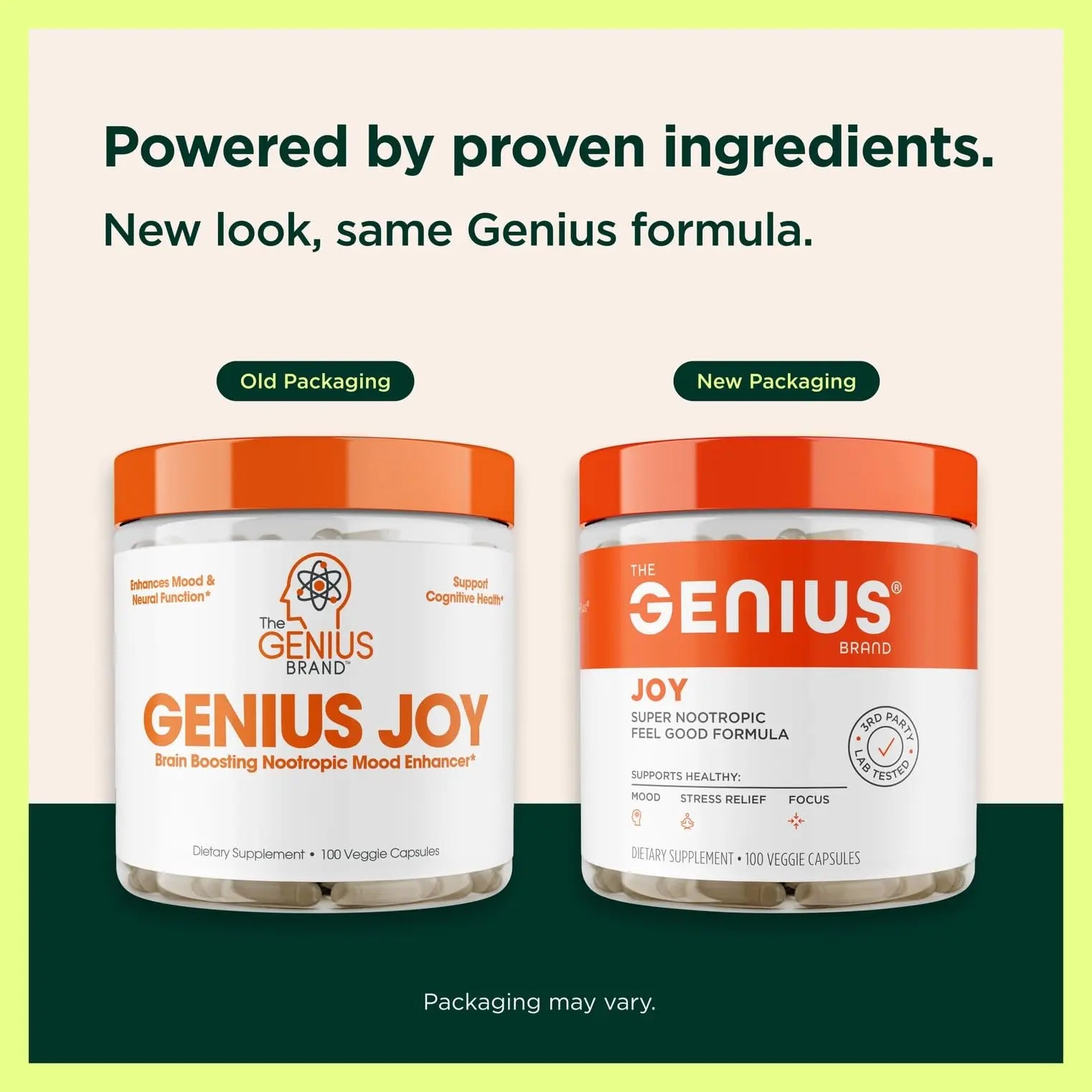 Genius Joy, Nootropic Mood Enhancer Supplement - Support Cognitive Health, Enhance Mood & Neural Function with Brain Boosting L-Theanine, Panax Ginseng & SAM-e - Organic, Non-GMO, & Gluten-Free The Genius Brand Au supplements