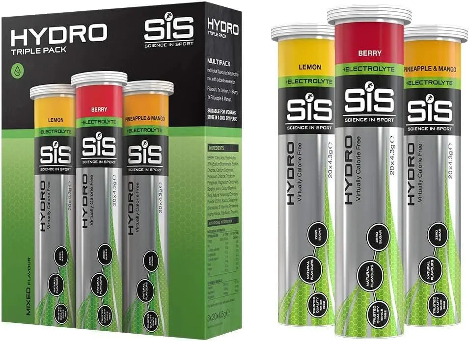 Science In Sport Hydro Hydration Tablets, Variety Pack Pineapple Mango, Berry, Lemon Science in Sport Au supplements