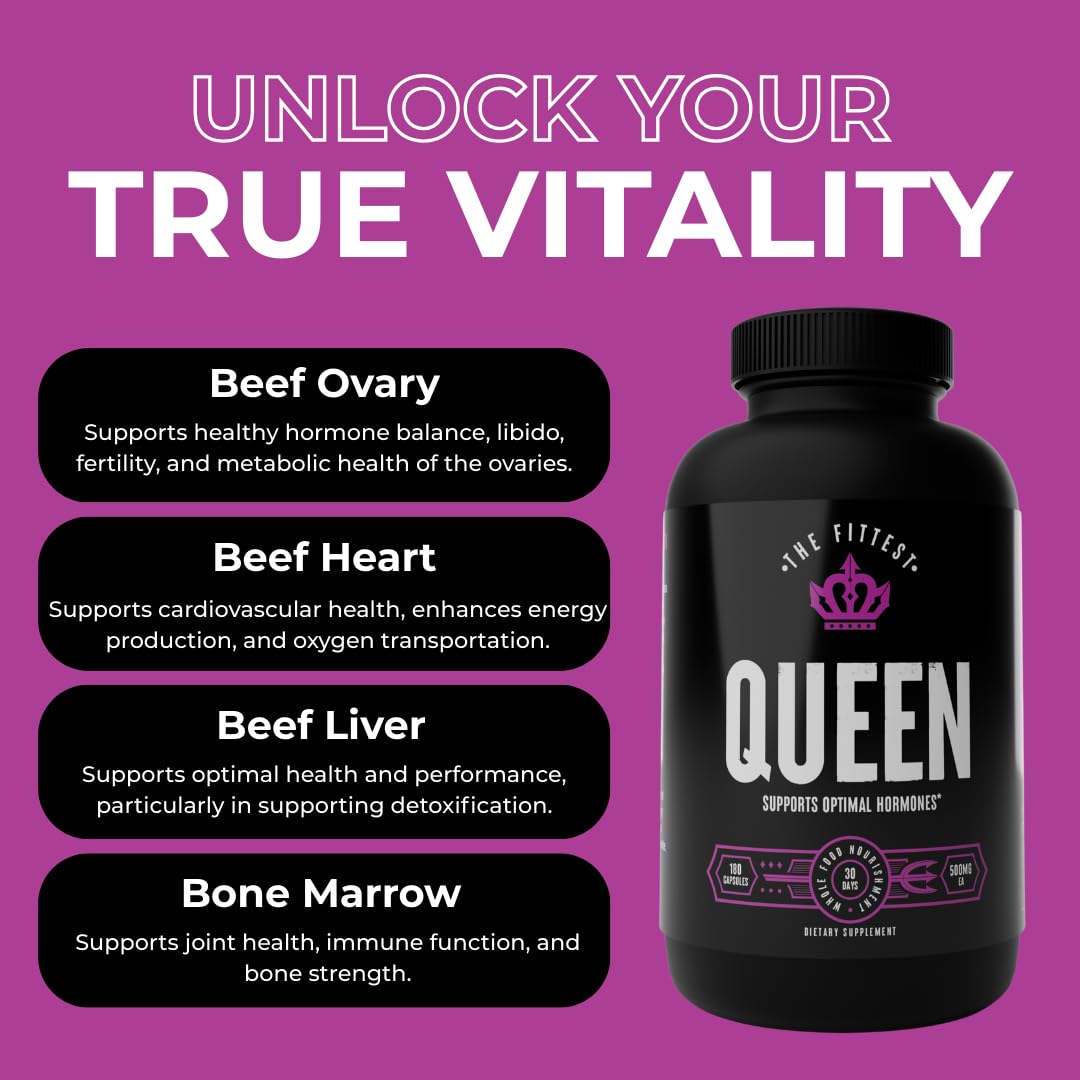 The Fittest Queen Organ Supplement, Hormone & Energy Support, 180 Capsules The Fittest Ever Au supplements