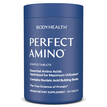BodyHealth PerfectAmino (150 ct) Easy to Swallow Tablets, Essential Amino Acids Supplement with BCAAs, Vegan Protein for Pre/Post Workout & Muscle Recovery with Lysine BodyHealth Au supplements