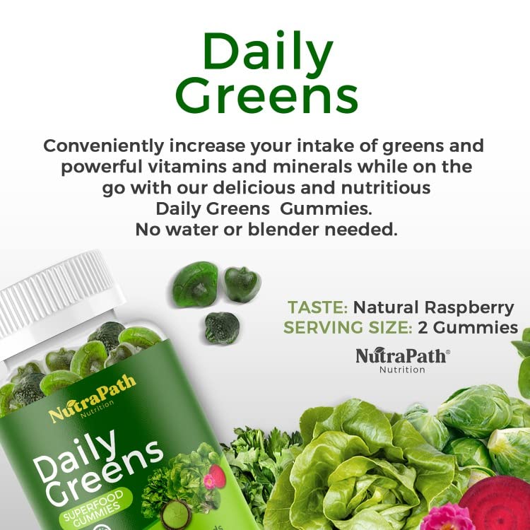 Superfood Daily Greens Gummies - Fruits, Veggies, and Super Foods for Immunity, Energy - 60 Gummies NutraPath Au supplements