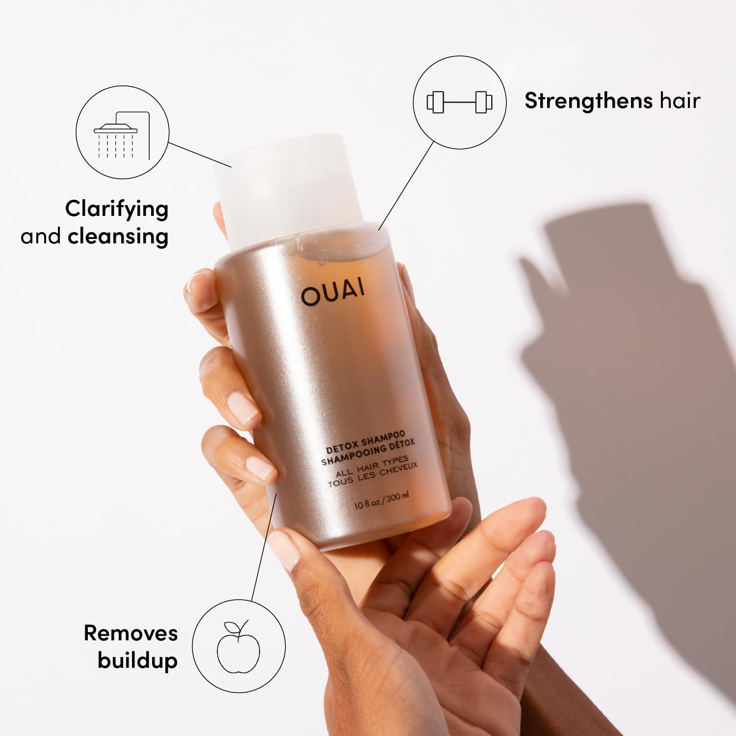 OUAI Detox Shower Routine Bundle - Gentle Detox Face Cleanser (7.8 Oz) and Clarifying Shampoo with Apple Cider Vinegar (10 Oz) - Removes Dirt, Oil, Product, Makeup, and Sunscreen - 2-Piece Bundle OUAI Au supplements