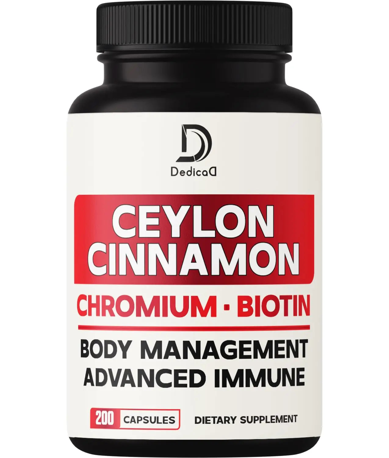 DEDICAD 13in1 Ceylon Cinnamon Capsules - 200 Capsules with Chromium Picolinate, Biotin, Grape Seed, Elderberry & More DEDICAD Au supplements
