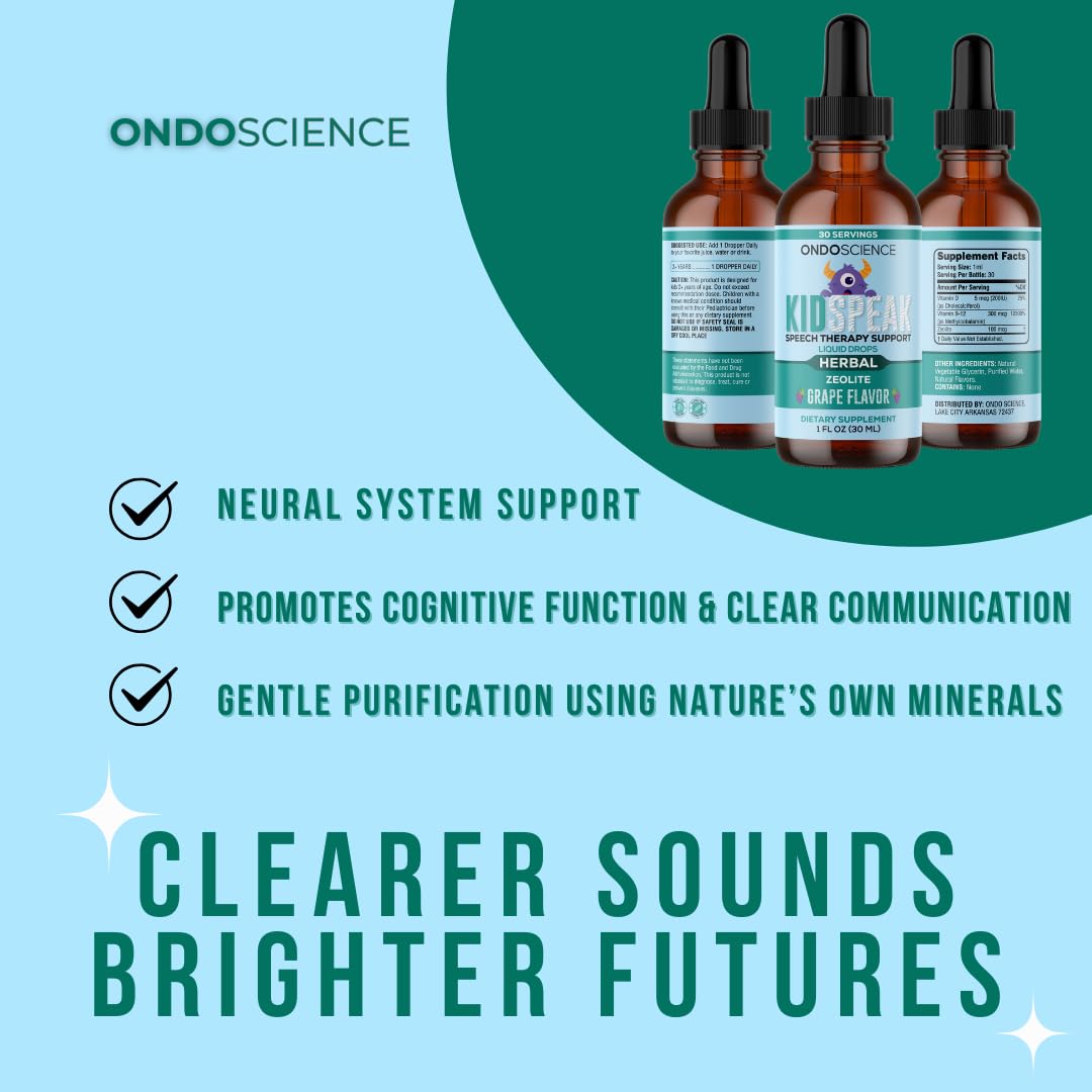 Ondo Science KIDSPEAK Speech Support Supplement for Children, Natural Vitamins and Minerals, Communication and Learning Aid Ondo Science Au supplements