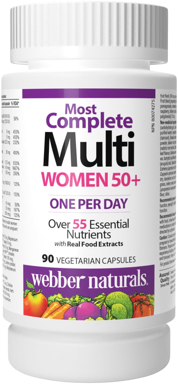 Webber Naturals Women's 50+ Most Complete Multi, 90 Vegetarian Capsules Webber Naturals Au supplements