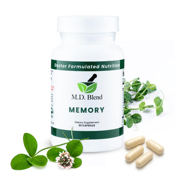 M.D. Blend Brain Support for Memory and Focus - Brain Supplement for Memory & Neural Function - Premium L-Tyrosine, Phosphatidylserine, Bacopa Monnieri Focus Supplement, 30 Capsules (Pack of 1) M.D. Blend Au supplements