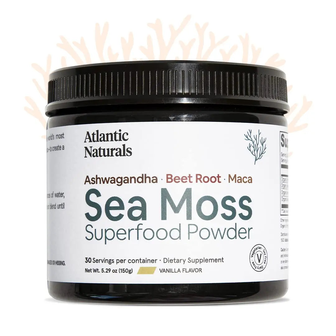 Organic Sea Moss Superfood Powder with Ashwagandha, Beet Root, and Maca Atlantic Naturals Au supplements