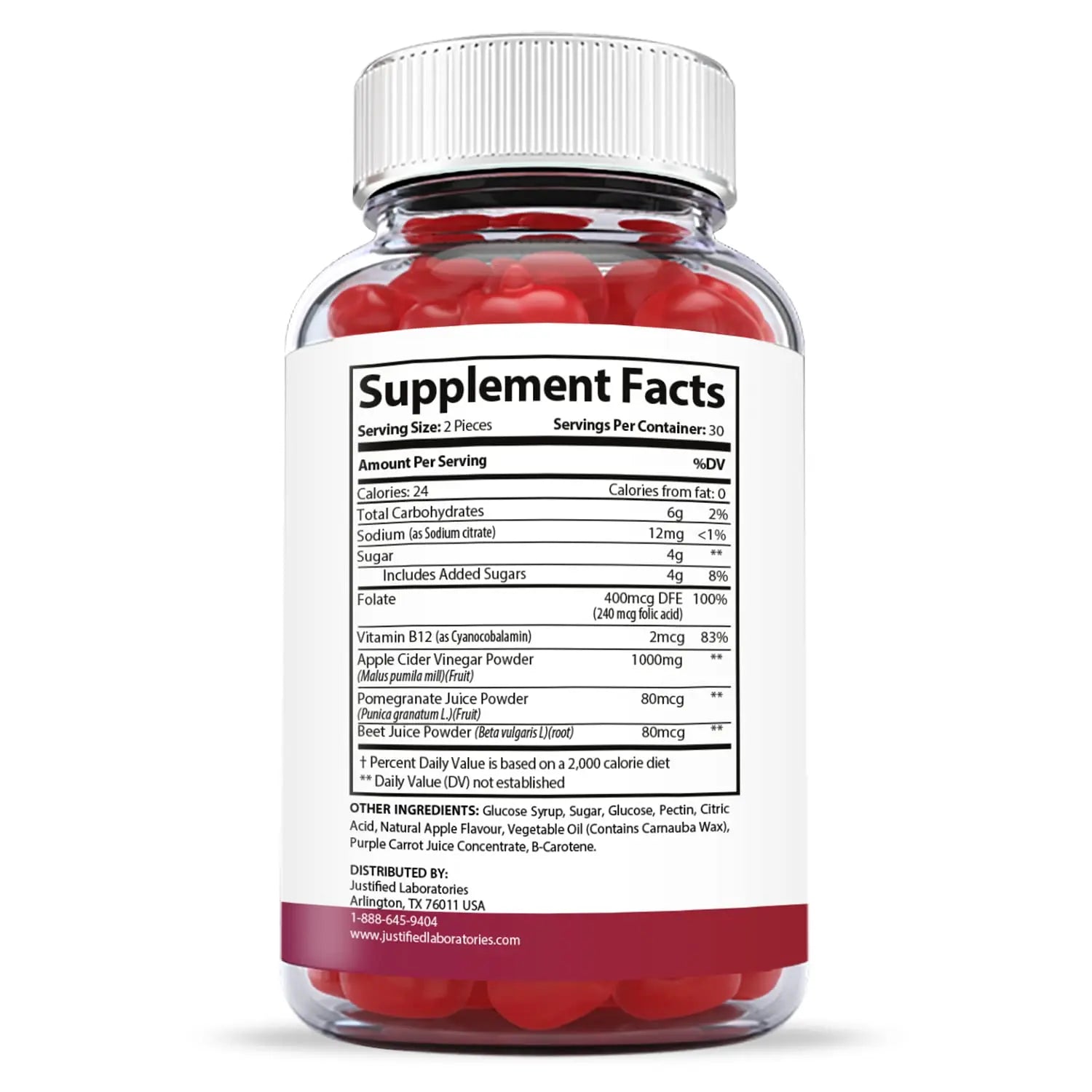 Justified Laboratories (5 Pack) Ketofitastic Keto Gummies 1000MG ACV with Pomegranate Justified Laboratories Au supplements