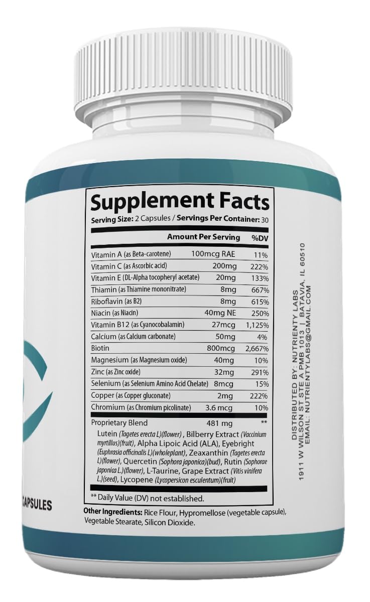 Zonata Vision Clear Eye Health Support Vitamins Pills, Vision Clear Supplement, 60 Capsules Zonata Au supplements