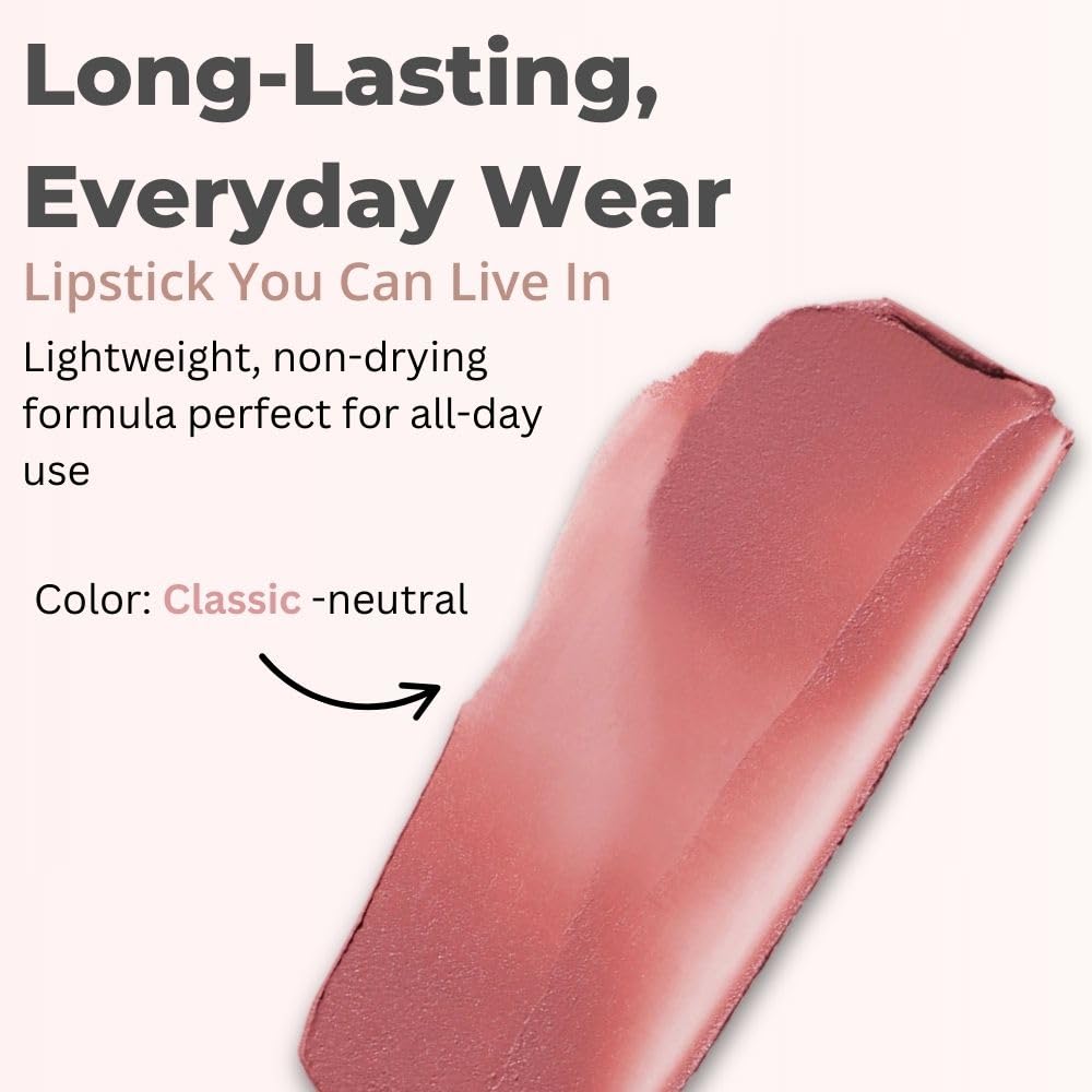 Merit Signature Lip Lightweight Matte Lipstick - 0.10 oz / 3 g (Classic (neutral), standard) Merit Au supplements