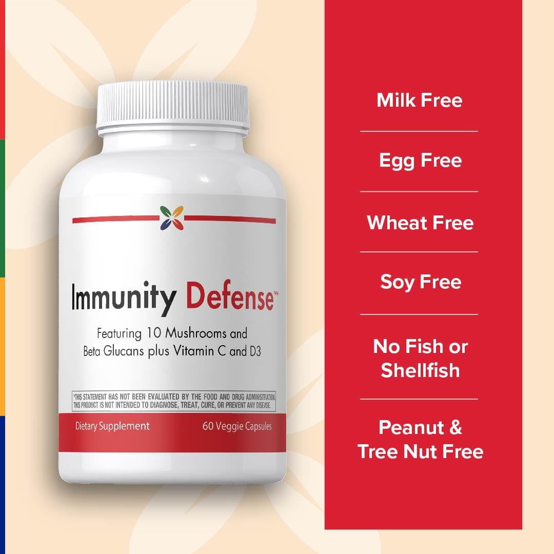 Stop Aging Now - Immune Support - with Vitamin C, Vitamin D3 and Mushroom Complex - 60 Vegetarian Capsules Stop Aging Now Au supplements