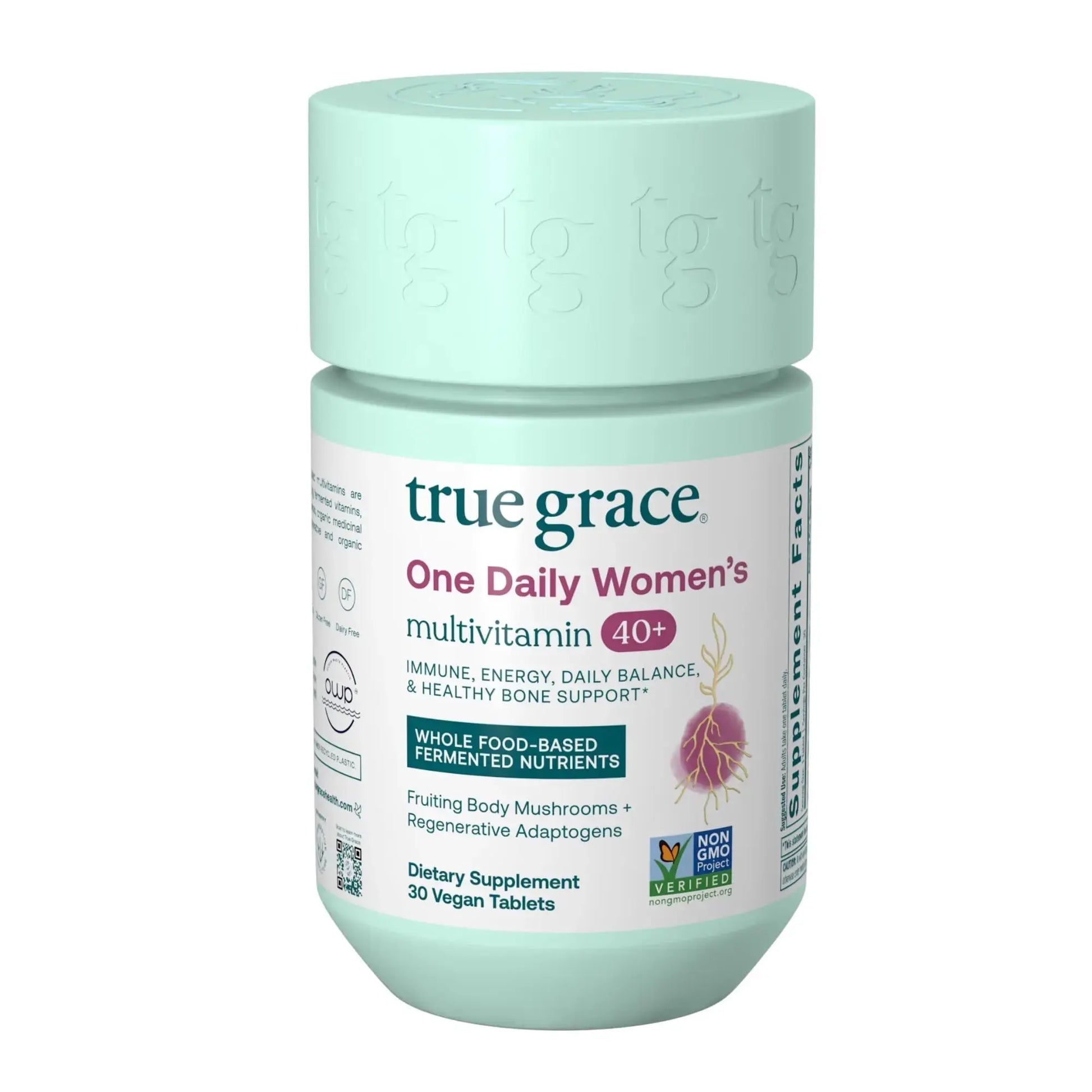 True Grace One Daily Women’s Multivitamin 40+ Fermented Minerals, Organic Adaptogens & Mushrooms Energy, Immune, Bone Support True Grace Au supplements