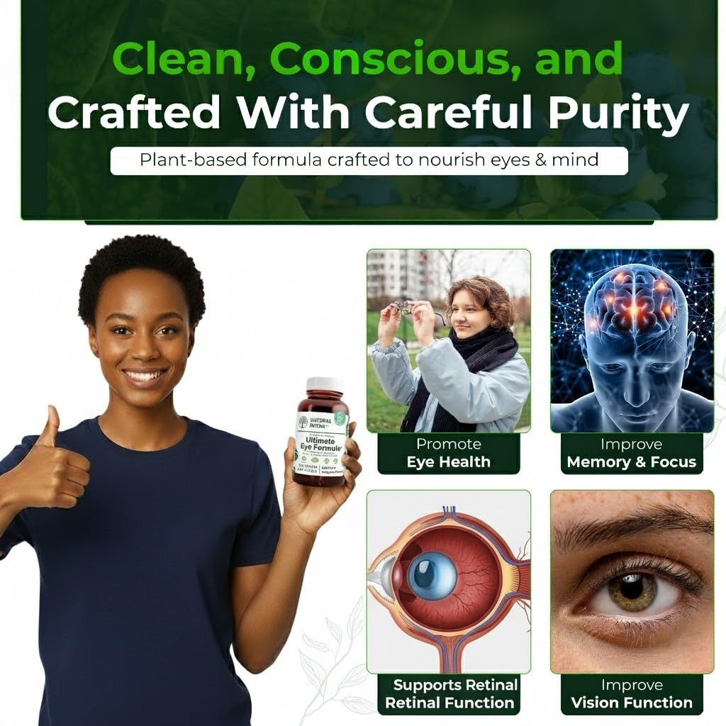 Natural Nutra Ultimate Eye Health Supplement - Bilberry & Blueberry Extract Blend for Day and Night Vision Support, Promotes Color Perception & Eye Clarity - Non-GMO, Vegan - 30 Capsules (Pack of 3) Natural Nutra Au supplements