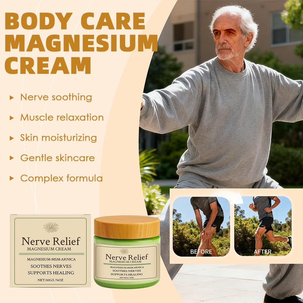 Total Relief Magnesium Cream for Nerve Relief with MSM & Arnica — Soothing Topical Support for Neuropathy & Muscle Relaxation — 2 Pack Value Set (3.52oz Total) Generic Au supplements